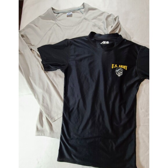 2 pack Polyester Spandex Gym Shirts size Small - C137 - Picture 1 of 11